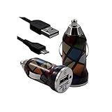  Seluxion – Cargador de coche mechero USB con cable Data CV02 para LG: E900 Optimus 7/E960 Google Nexus 4/E975 Optimus G/GD550