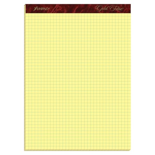 Papier quadrille ligné Ampad 7520 bloc jaune au format Legal 50 feuilles
