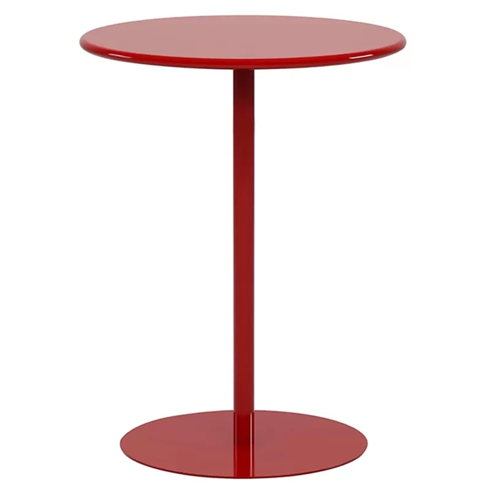 Fodalob Bistro Table Indoor Outdoor Furniture Round Coffee Table Dining Table with Sturdy Base, for Garden Dining Room Bistro Home Bar, Metal Iron, More Color and Size (Color : Red, Size : 48x62cm)