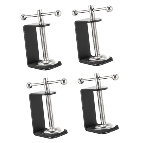 IWOWHERO 4 Pcs Tabletop Mounting Clamp Stainless Steel Desktop Mounting Clamp Universal Table Clamp Plastic Clamp for Desk