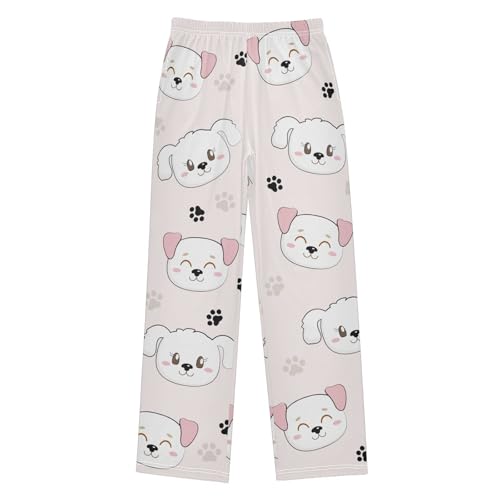 Boys' Pants Cute Animal Puppies Dogs Pink Long Bottoms Jogger Pants Elastic Waist Trousers with Pockets S-XL - Main Image