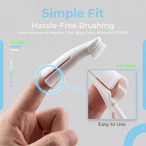 Image of Dog Toothbrush & Cat Toothbrush, Soft Nylon Bristle Cat Finger Toothbrush with Ergonomic Handle, Pet Toothbrush for Teeth Whitening, Oral Care Pet Supplies (White)