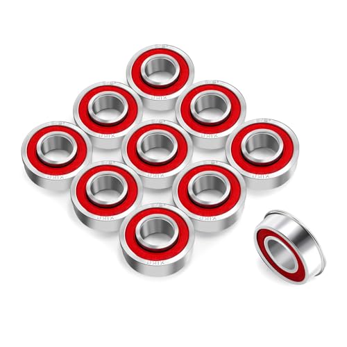 XiKe 10 Pcs Flanged Ball Bearings ID 5/8" x OD