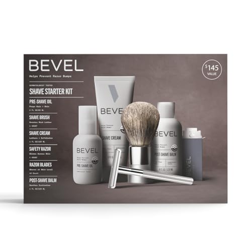 Bevel Shaving Kit for Men, Includes Safety Razor with 40 Replacem...