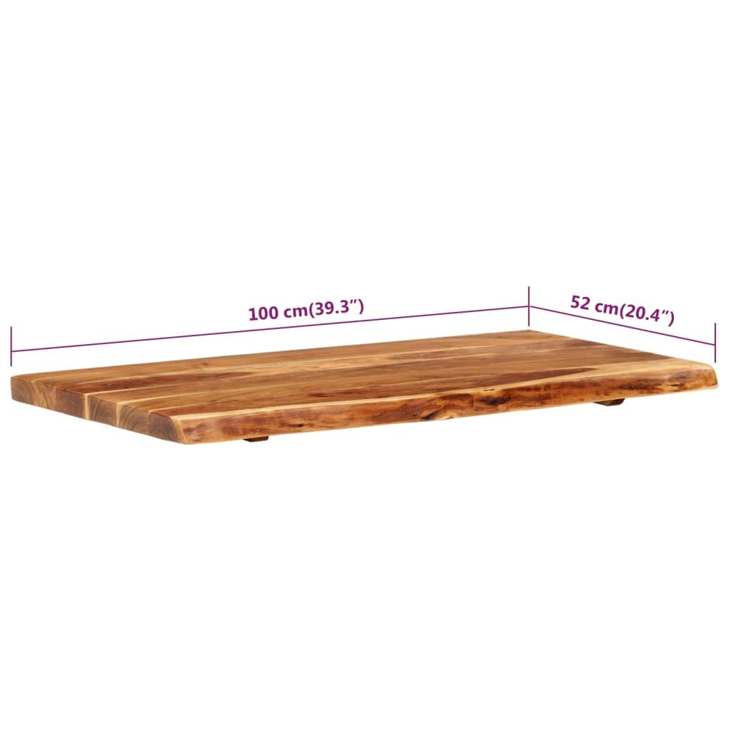 Piano mobile lavabo da bagno Acacia 100x52x3,8 cm