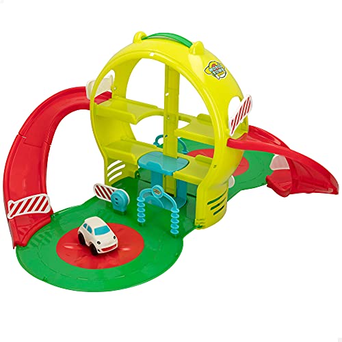 COLORBABY 46811, Parking Coches Juguete, Motor Town Green, Juego Garaje de vehículos, Circuito Infantil, Incluye 1 Coche, Recomendado + 18 Meses, Juguetes y Regalos para niños