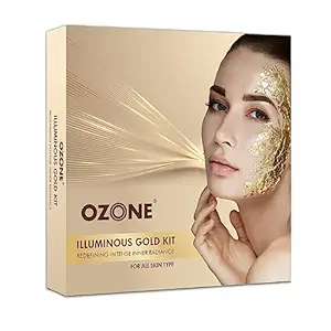 Illuminous Gold Facial Kit | For All Skin Type | With 6 Easy Step Organic Facial Kit For Natural Golden Glow, Radiant & Luminous Skin | For Men & Women | 60 gm (Single Use)