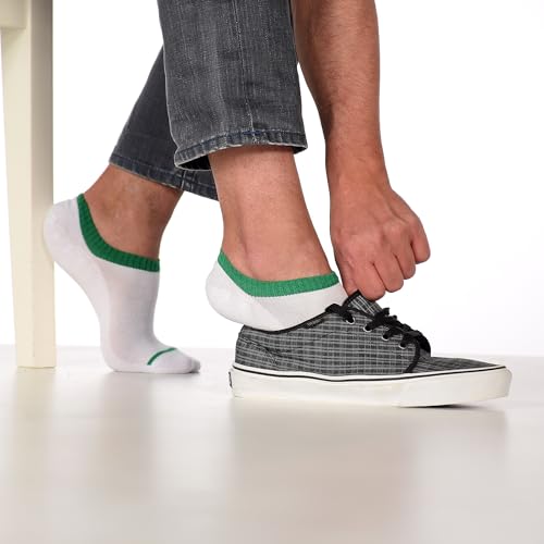 Hugh Ugoli Men's No Show Liner Socks & Cotton, Thin, Casual Seamless Toe Socks, 6 Pairs4
