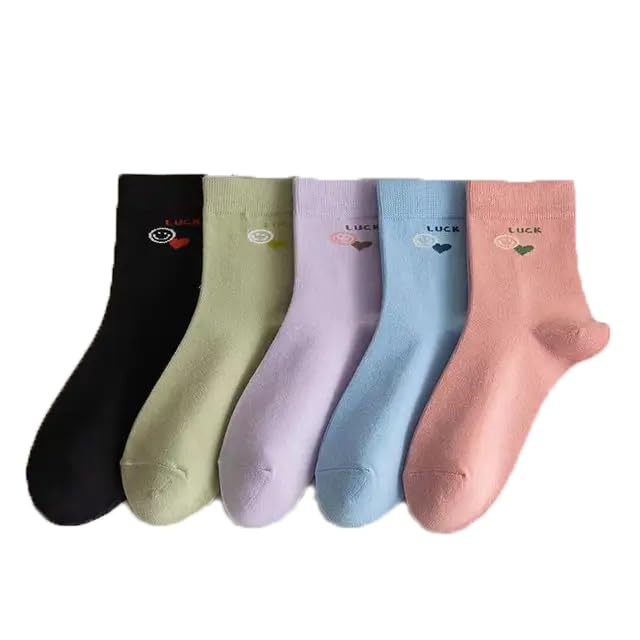 khillayox Women's Cotton Breathable Ankle Length Socks | Multicolor Comfortable, Anti Microbial Solid Color Without Thumb Socks For Women And Girls Combo Of 5_Free Size-picture-26