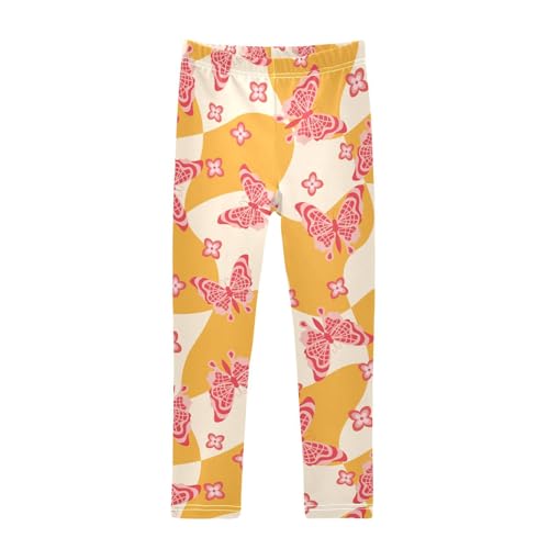 Color Butterfly Girls Leggings,Workout Leggings for Girls Toddler Athletic Leggings Size for 3-10T