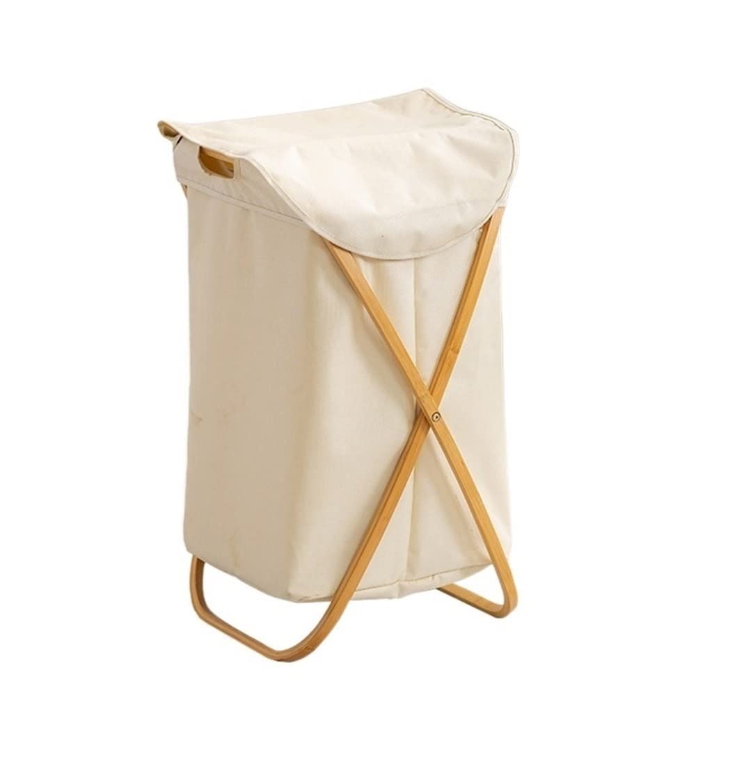 Storage Clothes Laundry Baskets Collapsible Hamper Bag Clothes Storage Basket With Lid Organizer Nursery(B)