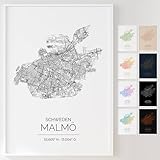 Mapdify Malmö personalisiertes Stadtposter, dein 