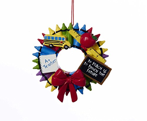 Kurt Adler Crayon Wreath Ornament cadeau idéal pour enseignant