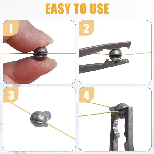 120pcs Split Shot Fishing Weights Sinkers Removable Lead Split Shot Sinkers Clip on Weights for Freshwater Saltwater Bass Fishing by FUSIGO - Image 4