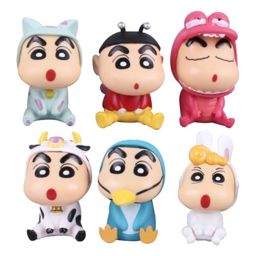 6個セット クレヨンしんちゃん フィギュア 車の装飾品 家の装飾 フィギュア モデル装飾 クレヨンしんちゃん フィギュア 人形モデル アニメの装飾品 デスクトップカーオーナメント アニメの手工芸品 アニメーションギフト アクセサリー カー用品