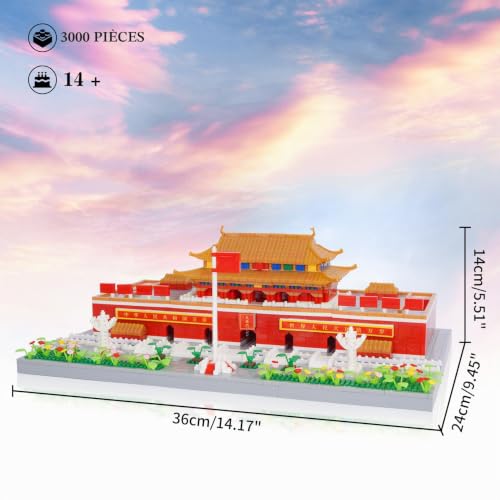 LULUFUN Lot de 3000 Blocs de Construction, Jouets d'architecture, Jeux de Blocs de Construction Tian'anmen, Architecture célèbre, Jouets Cadeaux pour Enfants et Adultes (3000 pièces) – vue 2
