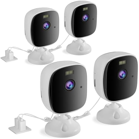 ELECCTV 2K QHD 4MP Cameras for Home Security Indoor Wireless WiFi, Motion Sensor, Continuous Recording Camera for Room, Two Way Audio, Alexa&Google Assistant - T1 4PACK Cover