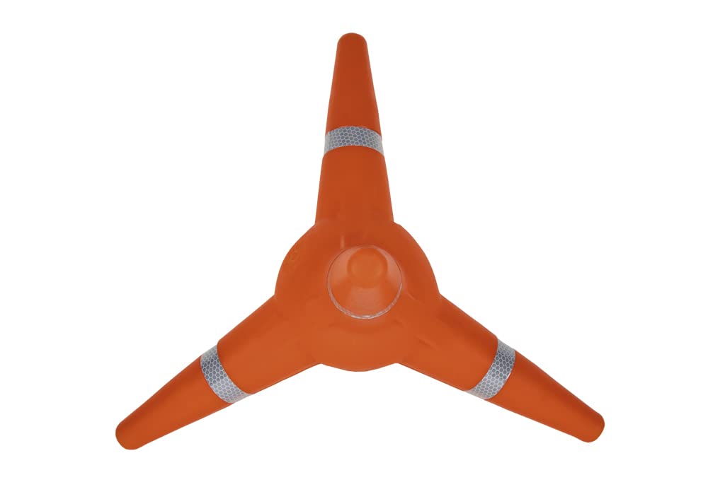 Cono Tetrapodo | Reflectante | Medida 380 mm | Color Naranja |Fabricado en Polietileno con Bandas Reflectantes
