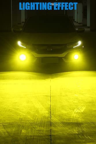H11 H8 LED Fog Light Bulbs Yellow 3000K, H16 LED Fog Lights, 54 SMD Chips, Xtreme Super Bright, 50000 Hours Lifespan, Easy Installation Fog light Bulb Replacement for Car, Truck, Vehicle, Pack of 2