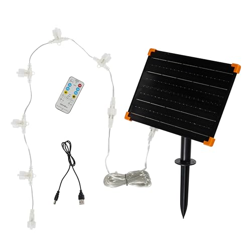 Lights4fun Solarpanel für 24V Dual LED Rentiere Weihnachtsfiguren...