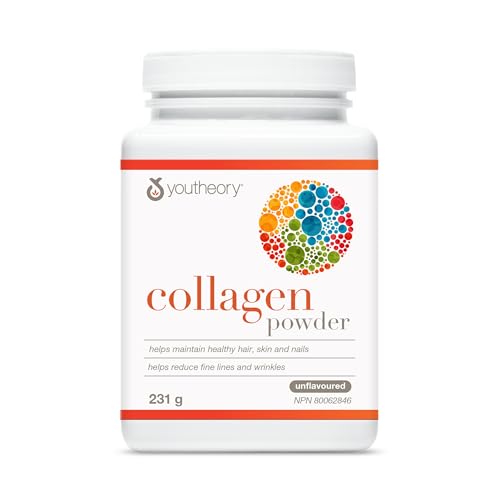 Youtheory Collagen Powder with Vitamin C and Biotin, Hydrolyzed Formula for Optimal Absorption, Skin, Hair, Nails and Joint Support, Unflavoured 231 g