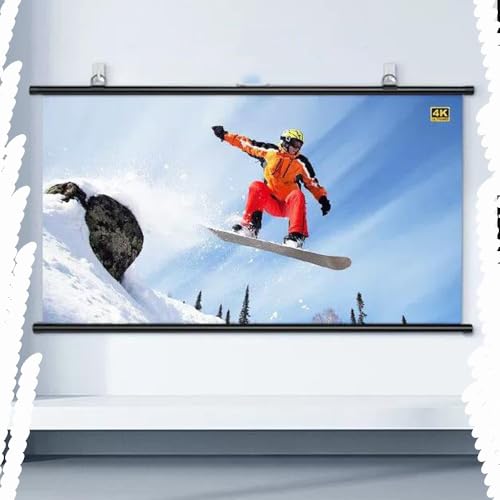 DAQXYH Écran De Projection Manuel, Écran De Projection HD 30 40 50 60 72 Pouces, Écran De Cinéma Portable pour Home Cinéma, Intérieur Et Extérieur,...
