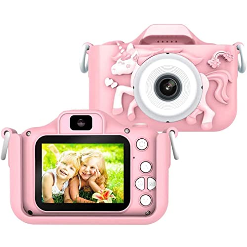 ZHUTA Kinderkamera,1080P HD Anti-Drop Digitalkamera für Kinder,20MP,Selfie Kamera Spielzeug,Kinderkamera Cartoon Einhorn Weihnachten Geburtstag Geschenk für 3 4 5 6 7 8 9 Jahre Mädchen Cover