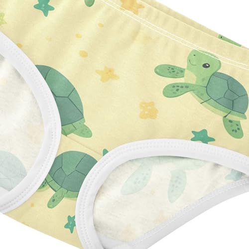 Wusikd Turtle Cartoon Girls' Underwear Cotton Cute Girls Briefs Soft Toddler Underwear 2T4