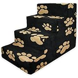 Best Pet Supplies ST210T-M Foam Pet Stairs/Steps, 4-Step, Black