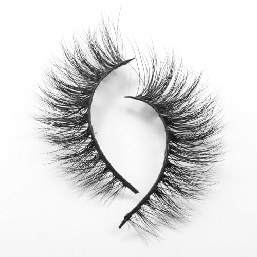 Image of Beauty False Eyelash For Women-Natural & Lightweight Faux Mink Fake Eyelashes /Long Lasting Eye Makeup Lash 5D / Soft & Comfortable Black Reusable Cat Eye Lashes -Fluttery & Wispy (Babe)