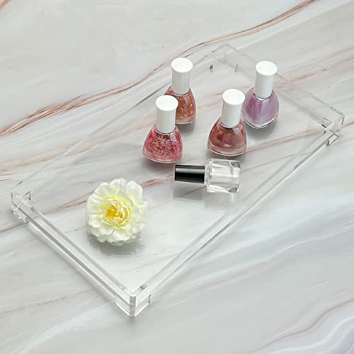 DELIPPLY Vanity Bathroom Tray, Acrylic Rectangle Decorative Catchall Organizer Storage Tray (Large-Clear) DELIPPLY Vanity Bathroom Tray, Acrylic Rectangle Decorative Catchall Organizer Storage Tray (Large-Clear)