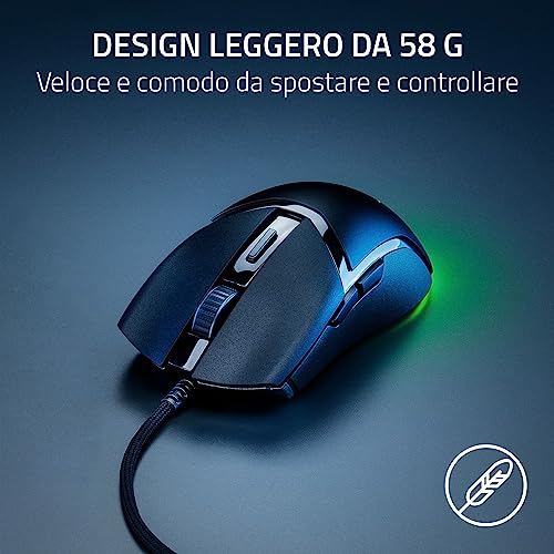 Cobra - Mouse da gioco cablato leggero Chroma RGB (leggero da 57g, interruttori mouse di terza generazione, illuminazione Chroma con luce soffusa sfumata, regolazioni precise del sensore) Nero - Mouse gaming - Immagine 3