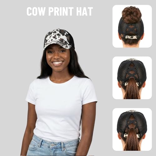 Image of Funky Junque Womens Baseball Cap Dad Hat Ponytail Messy Bun Trucker Ponycap