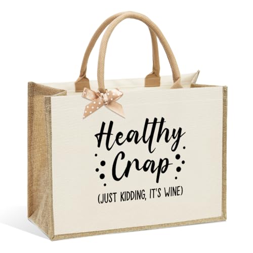 CHQIUCR Wine Lover Humor Tote Bag Gift for Women, Funny Reusable Beach Bag for Mom/Bestie, Wine Quotes Tote for Sister/Coworker Birthday, Eco-Friendly Mothers Day Gift for Wine Moms