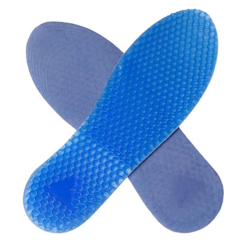 Image of 1Pair Blue Silicone Gel Reusable Honeycomb Full Length Non Slip Comfort Sports Insole Air Cushion Damping Shoe Pad Cushion Shoe Inserts for Men Women (S:9.8in)