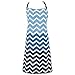 DII Cotton Ombre Chevron Women Kitchen Apron with Pocket and Extra Long Ties, 33 x 28", Cute Fashion Apron for Cooking, Baking, Gardening, Crafting, BBQ-Nautical Blue