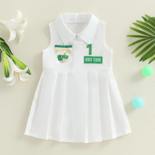 Toddler Baby Girl Golf Dress 2nd/First Birthday Outfit Hole in One Sleeveless Polo Dress Summer Masters Golf Clothes3