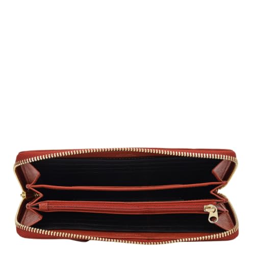 Image of Da Milano Premium Leather Wallet for Women | Multi Compartment Travel Wallet - Brick Brown