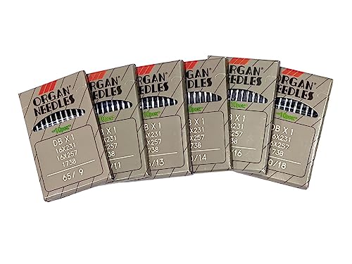 60 PCS Organ Industrial Single Needle DBX1 in Assorted Sizes