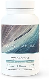 EcoNugenics MycoAdrenal Mushroom Supplement for Healthy Adrenal Support - Reishi, Cordyceps, Turkey Tail, Maitake, Shitake and Beta Glucans - Fatigue and Stress Relief, Immune System Booster (60 Caps)