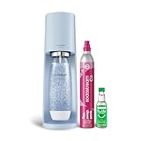 SodaStream Terra Sparkling Water Maker (Misty Blue) with CO2, DWS Bottle and Bubly Drop