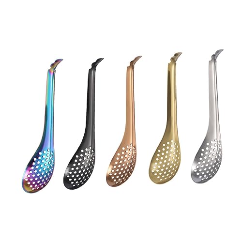 OFFSCH Kitchen Utensils 5pcs Caviar Colander Dish Strainer Strainer Spoons Food Scoops Tableware