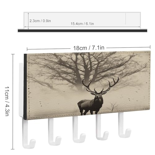Fácil instalación para este estante de pared de granja con 5 ganchos 3