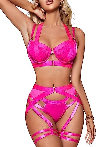 Ligueros góticos YZCIS de cuero rosa perfectos para festivales alternativos M
