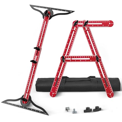 Stair Tread Template Tool – Stair Tread Gauge, Hidden Screw Slide Rail Stair Tools for Stair Measuring Tool Stair Gauge Jig Stair Template Stair Step Tool, Woodworking Shelf Template Projects