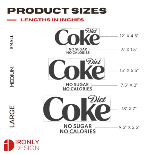 Image of Sticker for Glass & Mirrors| Minimal Vinyl Decal for Bedroom Bathroom & Cafe | Self-Adhesive Waterproof Quote Mirror Sticker | Aesthetic Decals (Diet Coke, Large, Matt Black)