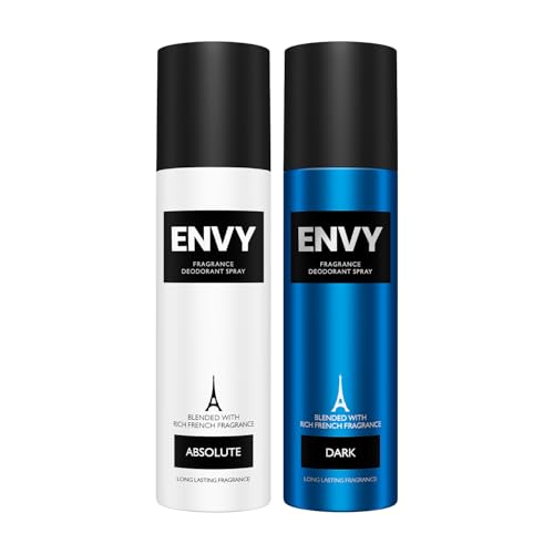 Image of ENVY Dark & Absolute Deodorant For Men -140 ML Each, Pack of 2 | Long Lasting Deodorant Fragrance Scent
