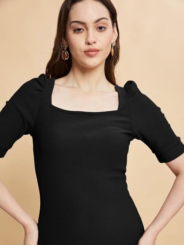 Image of Selvia Western Ribbed Lycra Plain One Piece Bodycon