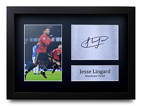 HWC Trading FR A4 Jesse Lingard Cadeaux imprimés photo autographe signée pour les fans de football et les supporters - A4 Encadré
