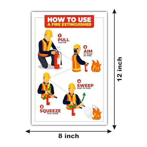 Image of GADGETS WRAP How to Use a Fire Extinguisher Sign Self Adhesive Vinyl Sticker